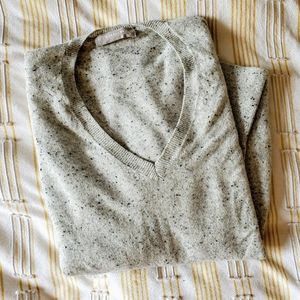 Everlane cashmere v neck, small, Frost Donegal